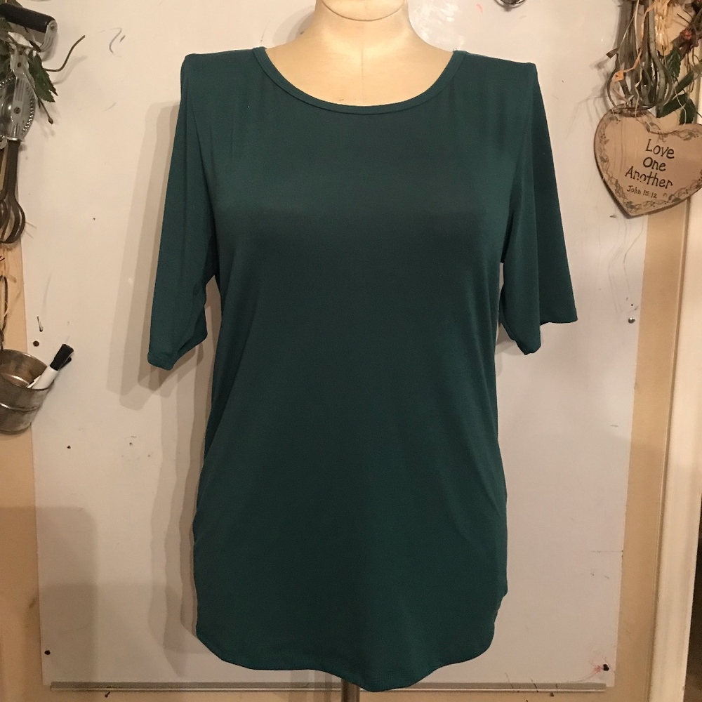 LuLaRoe Dark Green Shirt with 3/4 Sleeves